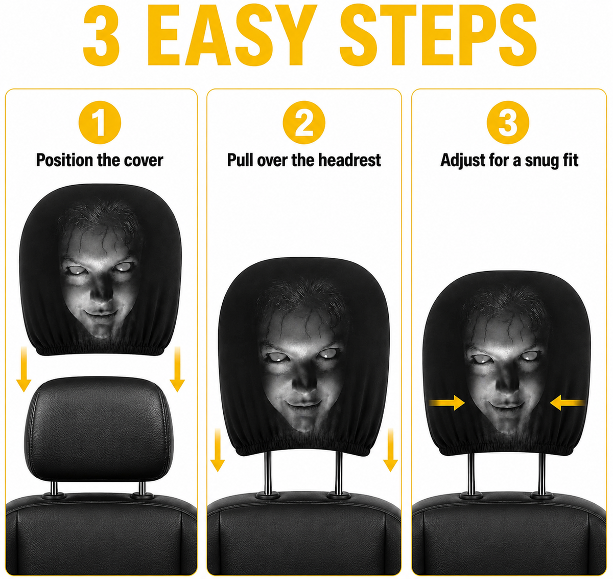 Prank Creepy Girl Headrest Cover